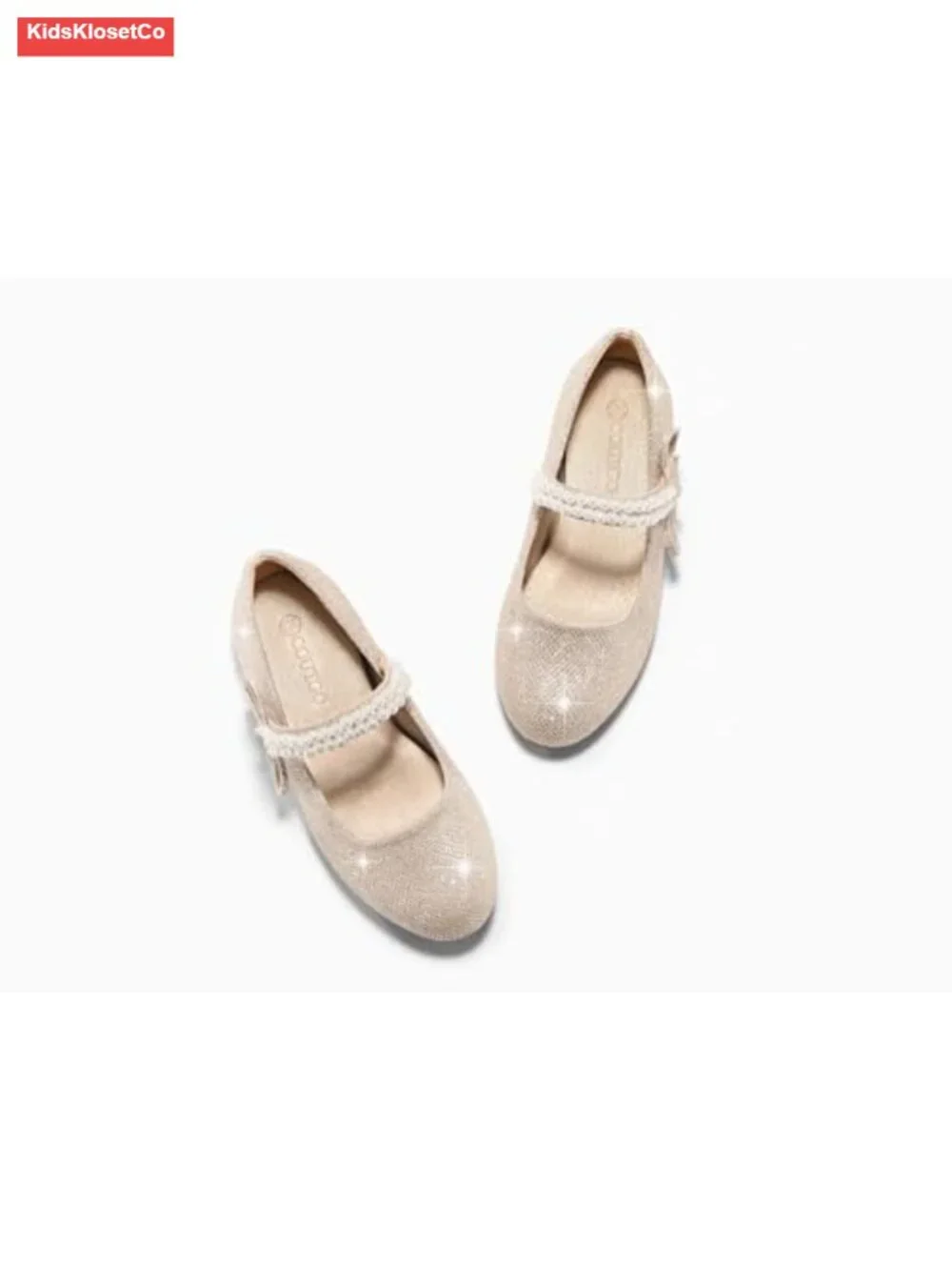 Girls Mary Jane Dress Shoes Bow Pearls Ballet Flats Princess Wedding Shoes